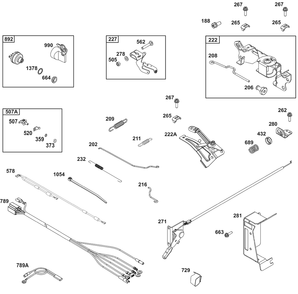 Controls Group Diagram and Parts List for 386447-0090-G1 200000 - 399999 Briggs and Stratton Engine